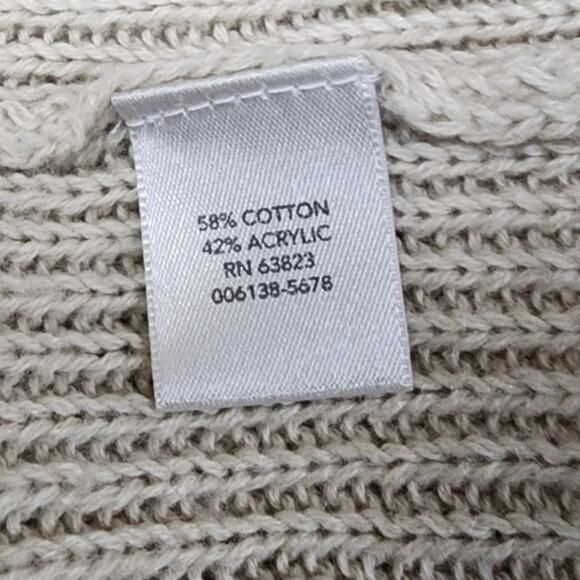 CJ Banks VTG Y2k Beige Textured Diamond Pattern V Neck Long Sleeve Pullover W Sm - Picture 8 of 9